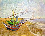 Fishing Boats on the Beach by Vincent van Gogh